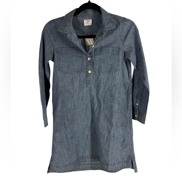 NWT J Crew Crew Cuts Girls' long-sleeve field dress in chambray size 10 - Picture 2 of 2